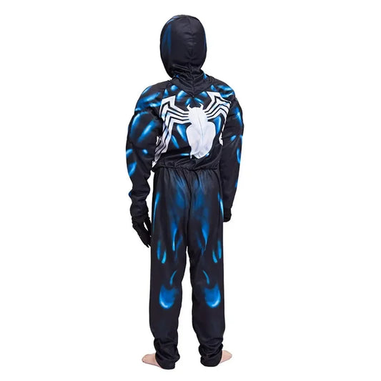 Kids Black Spider Costume Superhero Costume Onesie 3D Spandex Unisex Jumpsuit Bodysuit for Kids Halloween Cosplay