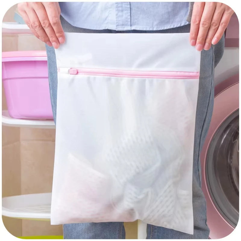 Wholesale 1/2/5PC Washing Bag Clothes Storage Pouch Pink Zipper Durable Large Capacity Delicate Lingerie Fine Mesh Laundry Bags
